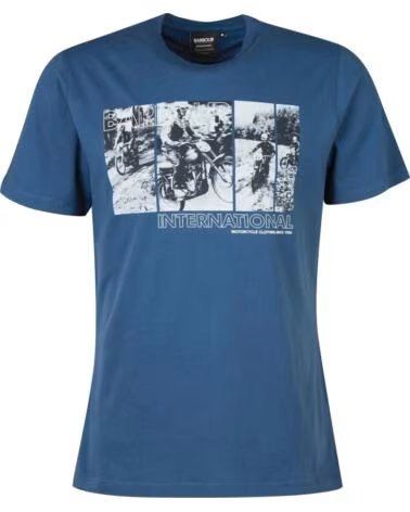 BARBOUR INTERNATIONAL ARTER GRAFIK-PRINT T-SHIRT INSIGNIA BLAU REP BLUE