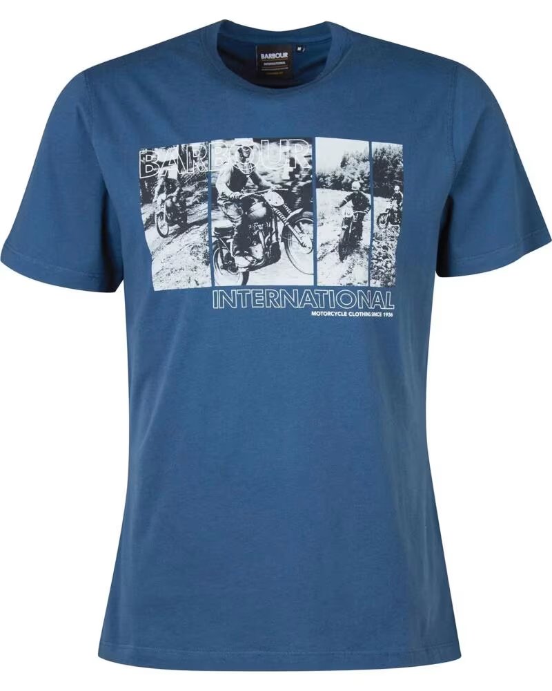 BARBOUR INTERNATIONAL ARTER GRAFIK-PRINT T-SHIRT INSIGNIA BLAU REP BLUE