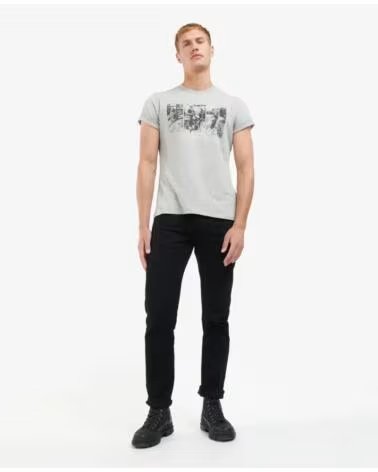 BARBOUR INTERNATIONAL ARTER T-SHIRT IMPRIMÉ GRAPHIQUE GREY