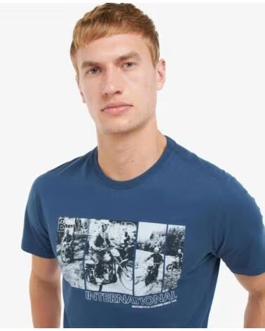 BARBOUR INTERNATIONAL ARTER GRAFIK-PRINT T-SHIRT INSIGNIA BLAU REP BLUE