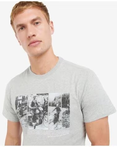BARBOUR INTERNATIONAL ARTER T-SHIRT IMPRIMÉ GRAPHIQUE GREY