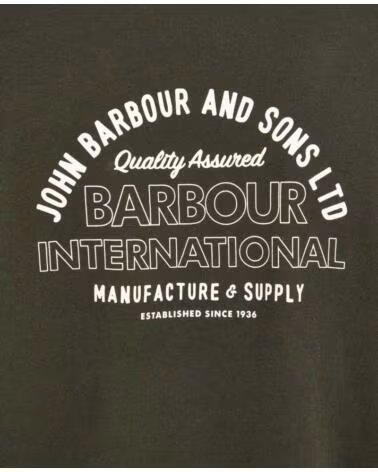 BARBOUR INTERNATIONAL ARCH T-SHIRT FOREST GREEN DARK