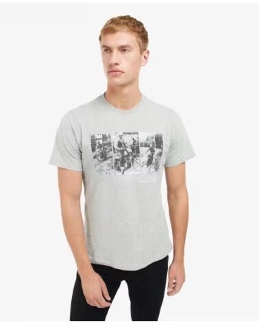 BARBOUR INTERNATIONAL ARTER T-SHIRT IMPRIMÉ GRAPHIQUE GREY
