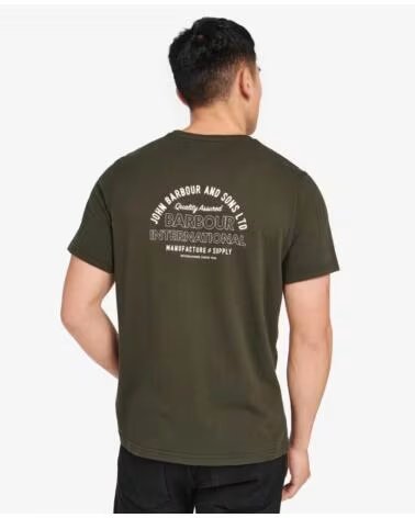 BARBOUR INTERNATIONAL ARCH T-SHIRT FOREST GREEN DARK