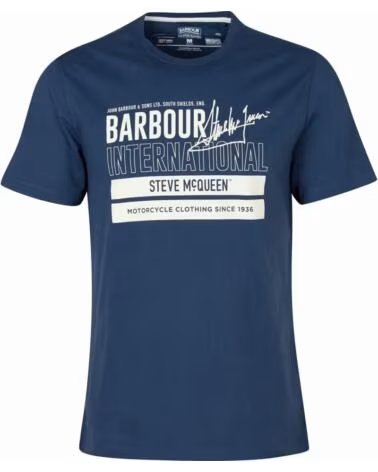 T-SHIRT BARBOUR INTERNATIONAL BARRY GRAPHIC AVEC IMPRIMÉ STEVE MCQUEEN NAVY