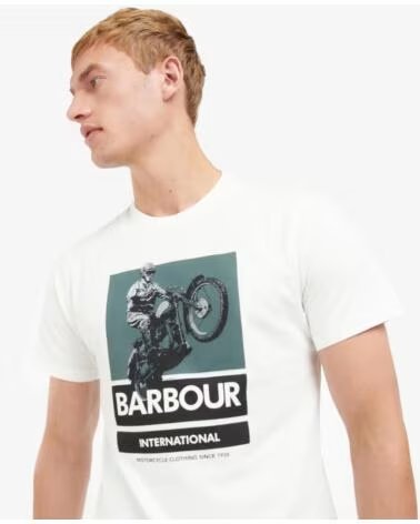 BARBOUR INTERNATIONAL ARCHIE T-SHIRT COM ESTAMPA GRÁFICA WHISPER WHITE
