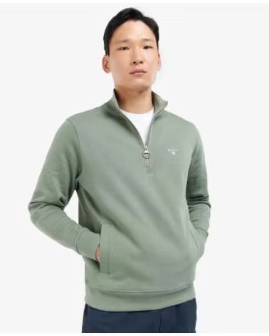 BARBOUR PULLOVER ROTHLEY HALF ZIP AGAVE GREEN LIGHT