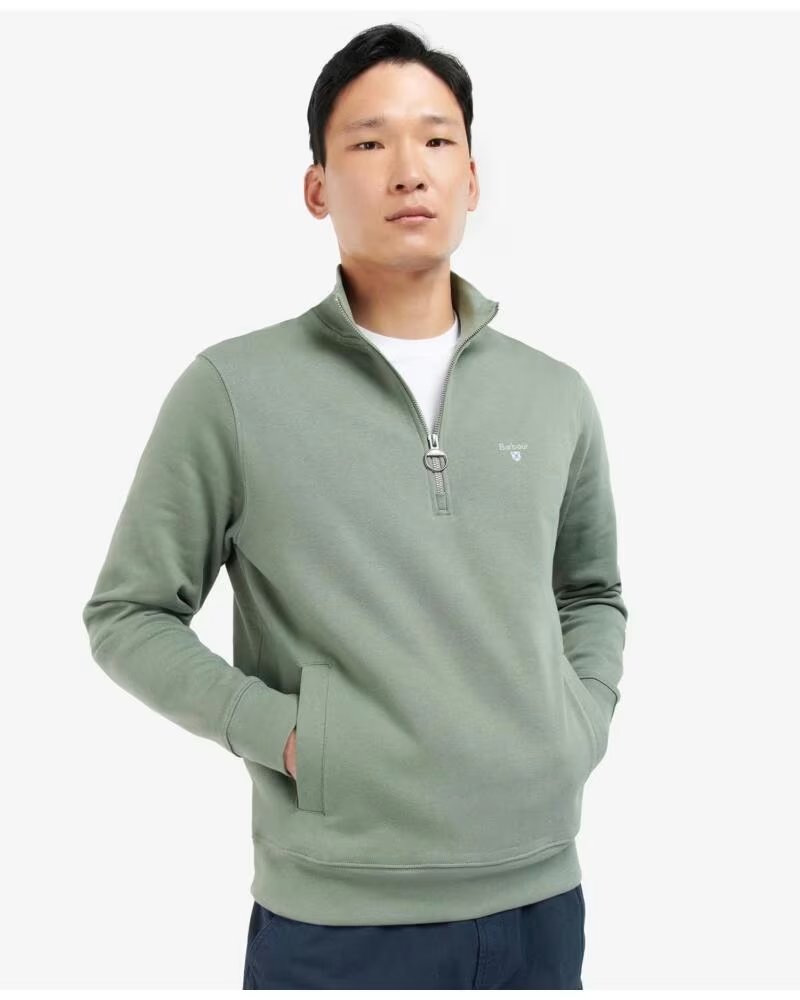BARBOUR PULLOVER ROTHLEY HALF ZIP AGAVE GREEN LIGHT