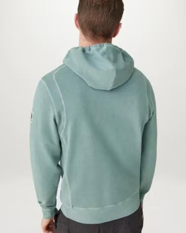 SWEAT À CAPUCHE BELSTAFF GAUGE GARMENT DYE MOLLETON LÉGER STEEL GREEN LIGHT
