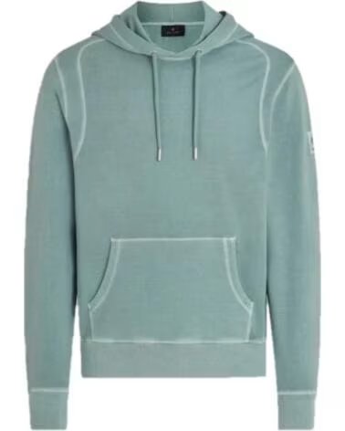 SWEAT À CAPUCHE BELSTAFF GAUGE GARMENT DYE MOLLETON LÉGER STEEL GREEN LIGHT