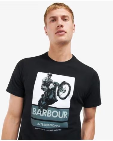 BARBOUR INTERNATIONAL ARCHIE GRAFISCHER T-SHIRT BLACK