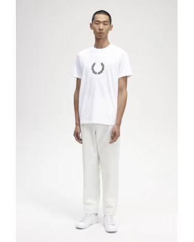 T-SHIRT FRED PERRY LAUREL WREATH GRAPHIC WHITE