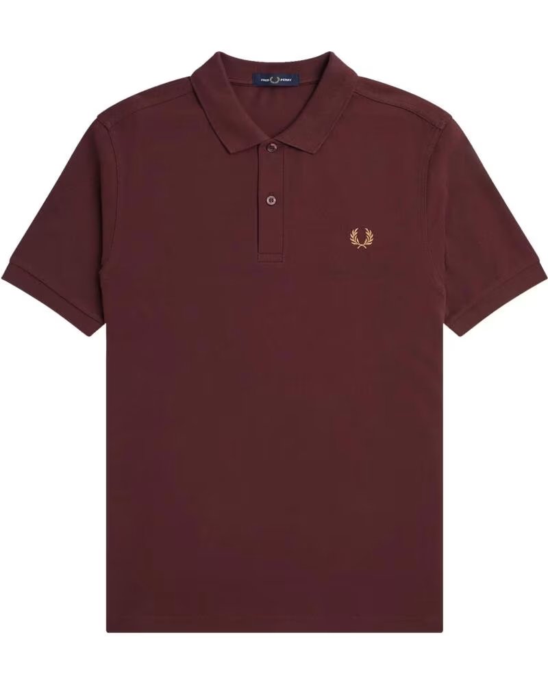 FRED PERRY POLO SLIM FIT PLAIN OXBLOOD BURGUNDY
