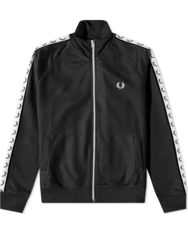VESTES ET MANTEAUX FRED PERRY TAPED TRACK JACKET 4620 NOIR BLACK
