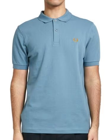 POLO SLIM FIT LISO FRED PERRY ASH BLUE GOLDEN HOUR LIGHT