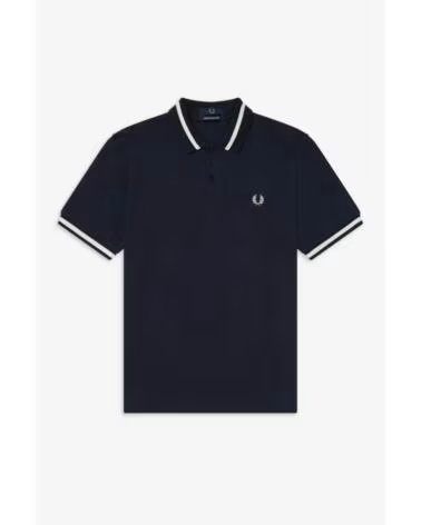 POLO FRED PERRY REISSUES ORIGINAL SINGLE TIPPED BLU NAVY E BIANCO NEVE