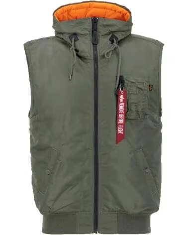 ALPHA INDUSTRIES GILET À CAPUCHE MA-1 SAGE GREEN