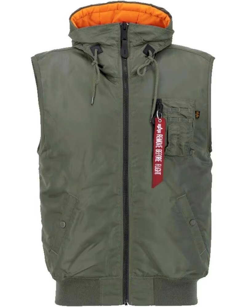 ALPHA INDUSTRIES GILET À CAPUCHE MA-1 SAGE GREEN