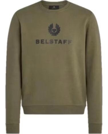 SWEATSHIRT BELSTAFF SIGNATURE CREWNECK TRUE OLIVE