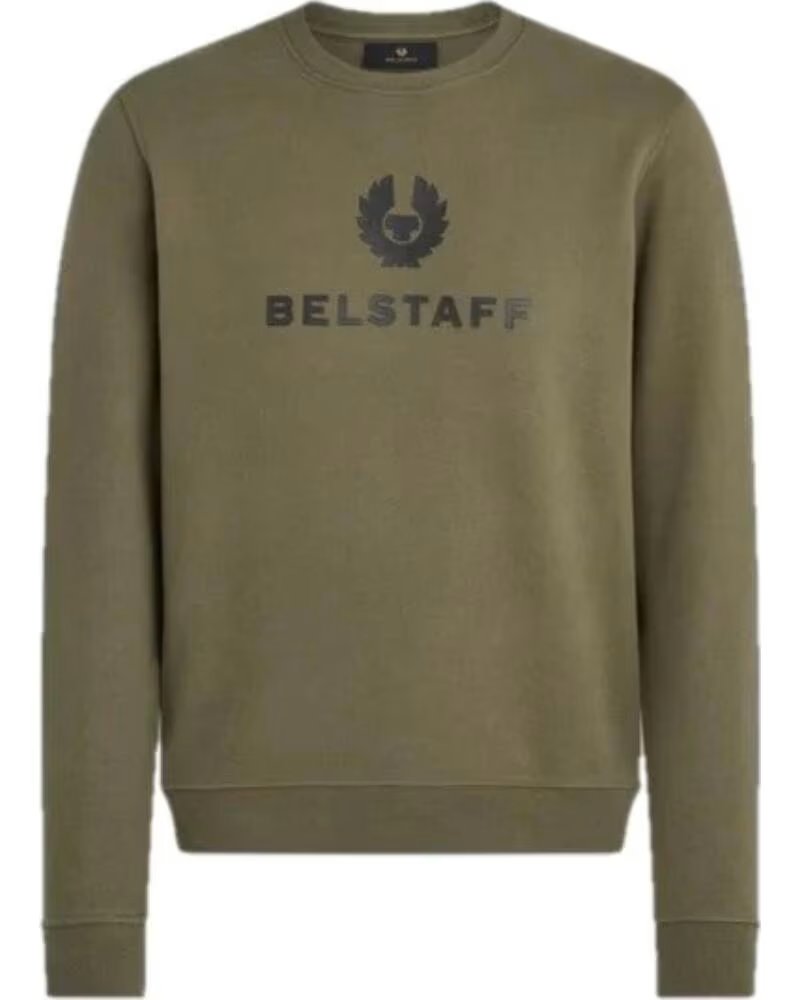 SWEATSHIRT BELSTAFF SIGNATURE CREWNECK TRUE OLIVE