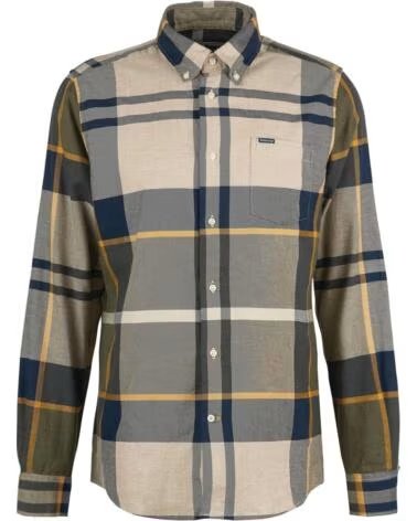 CHEMISE À MANCHES LONGUES CINTRÉE BARBOUR DUNOON CARREAUX FOREST MIST MULTICOLOR