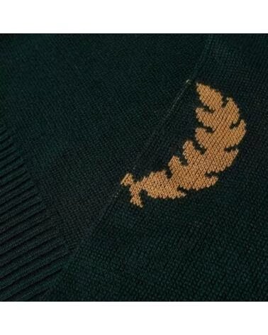 FRED PERRY REISSUES LAUREL WREATH CREW SWEAT PULL SAGE GREEN