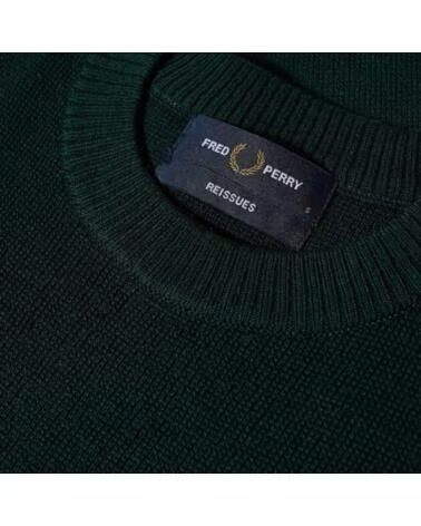 FRED PERRY REISSUES LAUREL WREATH CREW SWEAT PULL SAGE GREEN
