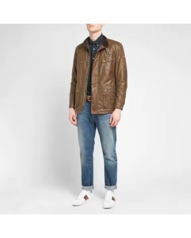 BARBOUR INTERNATIONAL DUKE GEWACHSTE JACKE BARK BROWN