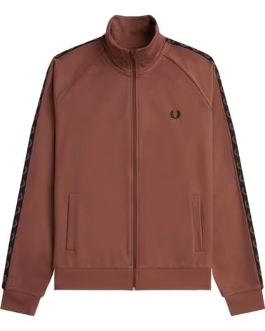 CHAQUETAS Y ABRIGOS FRED PERRY CONTRAST TAPE TRACK WHISKY BROWN BLACK