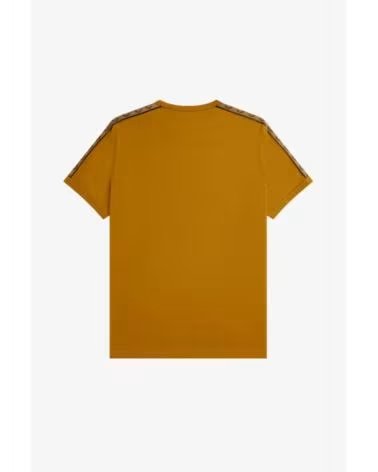 T-SHIRT FRED PERRY TAPED RINGER DARK CARAMEL SHADED STONE BROWN