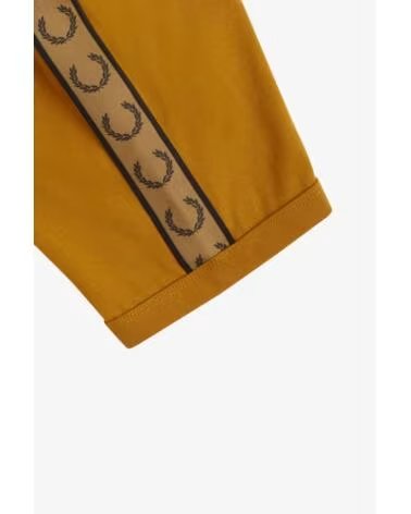 T-SHIRT FRED PERRY TAPED RINGER DARK CARAMEL SHADED STONE BROWN
