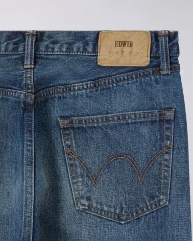 EDWIN SLIM TAPERED JEANS L32 DARK USED BLUE