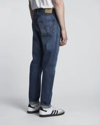 EDWIN SLIM TAPERED JEANS L32 DARK USED MADE IN JAPAN BLUE