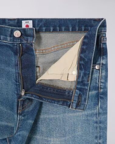 EDWIN SLIM TAPERED JEANS L32 MID USED BLUE