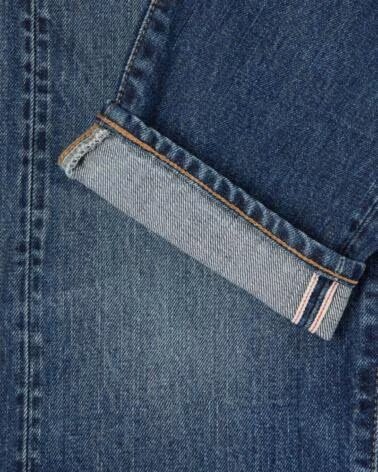 EDWIN SLIM TAPERED JEANS L32 DARK USED MADE IN JAPAN BLUE