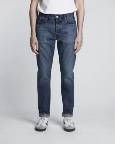 EDWIN SLIM TAPERED JEANS L32 DARK USED MADE IN JAPAN BLUE