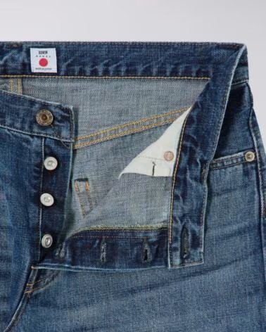 EDWIN REGULAR TAPERED JEANS L32 BLUE MID DARK WASH NAVY