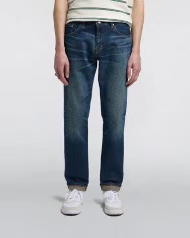 EDWIN REGULAR TAPERED JEANS L32 MID DARK USED BLUE
