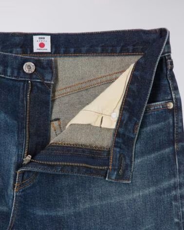 EDWIN SLIM TAPERED JEANS L32 BLUE MID DARK USED
