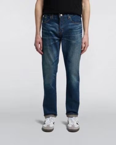 EDWIN SLIM TAPERED JEANS L32 BLUE MID DARK USED