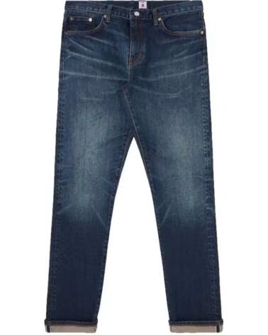 EDWIN SLIM TAPERED JEANS L32 BLUE MID DARK USED