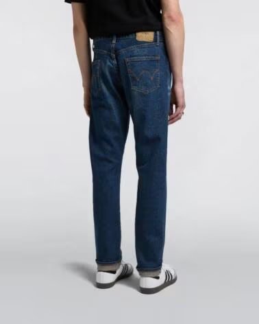 EDWIN SLIM TAPERED JEANS L32 BLUE MID DARK USED