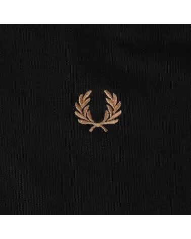 GIACCA SPORTIVA FRED PERRY CONTRAST TAPE TRACK NERO WARM STONE BLACK
