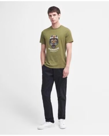 T-SHIRT BARBOUR INTERNATIONAL SOCKET GRAPHIC OLIVE