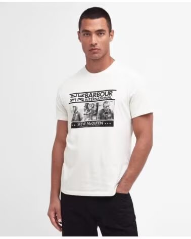 T-SHIRT BARBOUR INTERNATIONAL CHARGE STEVE MCQUEEN WHITE
