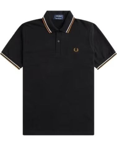 FRED PERRY REISSUES ORIGINAL TWIN TIPPED POLO BLACK