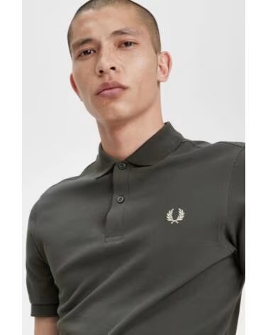 FRED PERRY POLO SLIM FIT PLAIN FIELD GREEN DARK