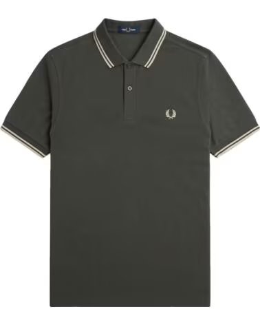 FRED PERRY POLO SLIM FIT TWIN TIPPED VERT FONCÉ DARK GREEN