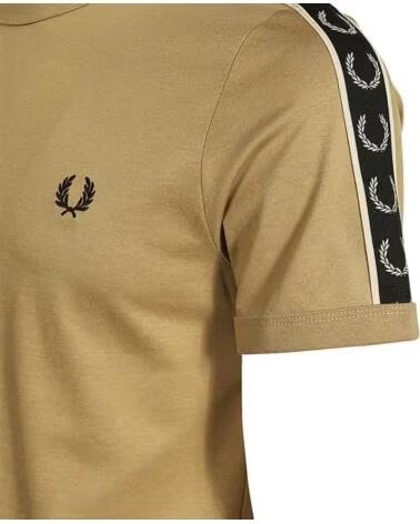 FRED PERRY TAPED RINGER T-SHIRT WARM STONE BROWN