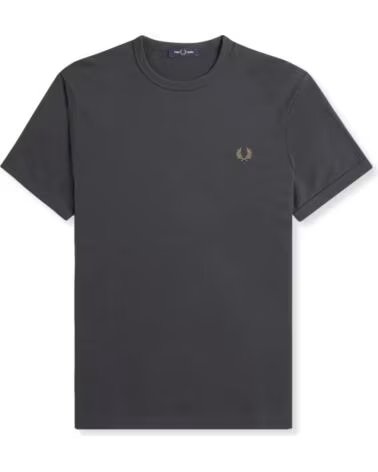 T-SHIRT FRED PERRY RINGER ANCHOR GREY